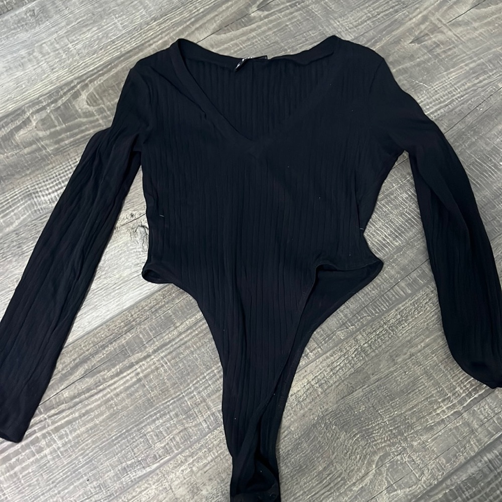 Black V- Neck bodysuit
